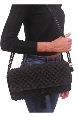 Handmade black crochet bag Capri Chic | CROCHET B BAGNERO